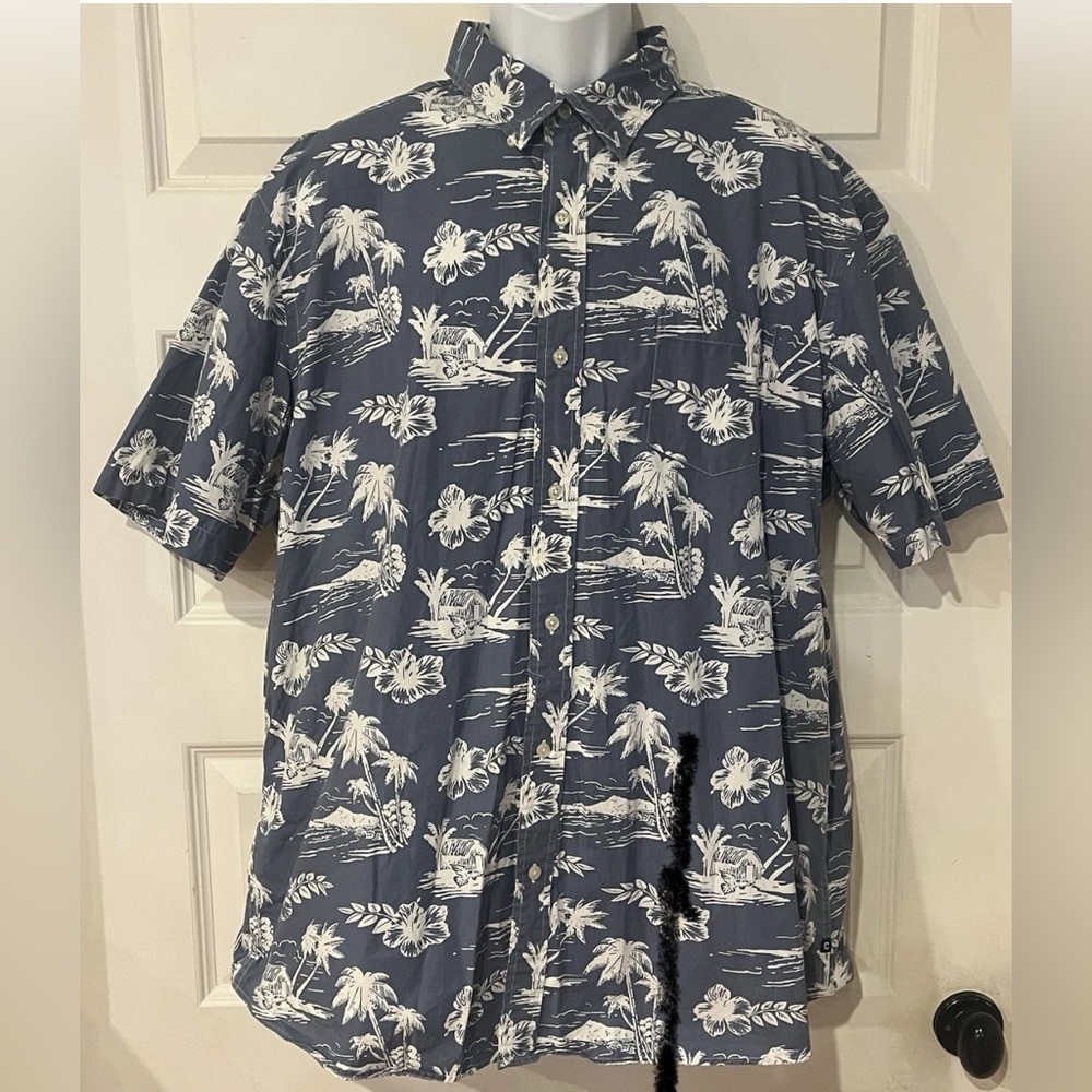Men’s CHAPS Hawaiian Shirt - Palm Trees / Floral Print - Button Up - Size XXL